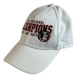 New Era Florida State Seminoles Football National Champions White Cap Hat OSFM